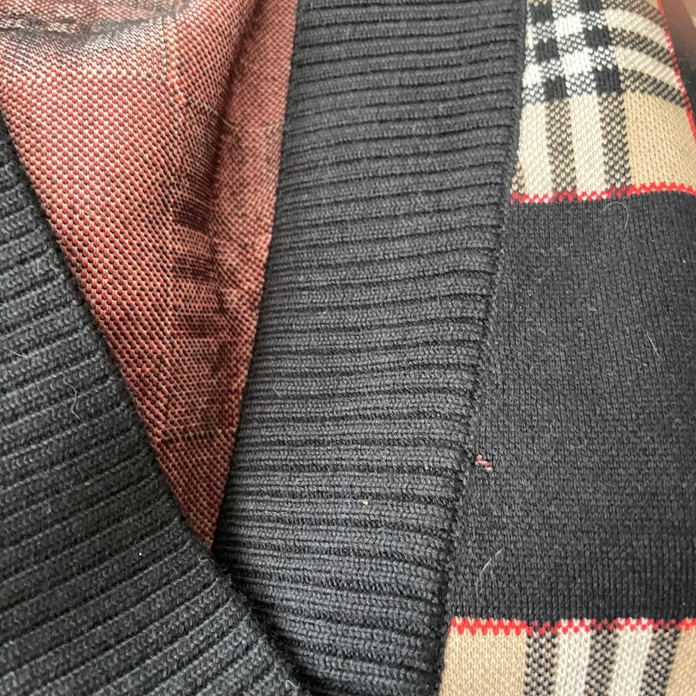 EMT 420 Burberry Chequer Merino Wool Blend Cardigan - Picture 5 of 8